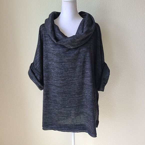 Altard State Cowl Neck Oversized Top Small Boxy Black Boho Raw Seams NEW - Picture 1 of 9